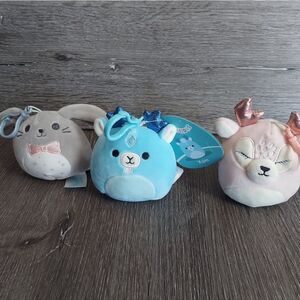 Squishmallow Plush Backpack Clips Set Of 3